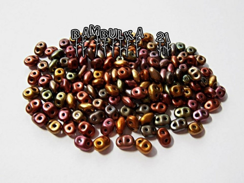 SuperDuo - 2,5mm x 5mm, violet rainbow — foto 1