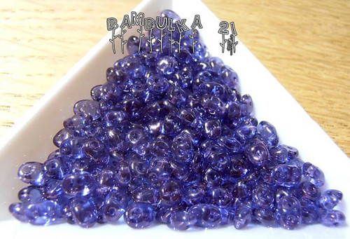 SuperDuo - 2,5mm x 5mm, Tanzanit Vega