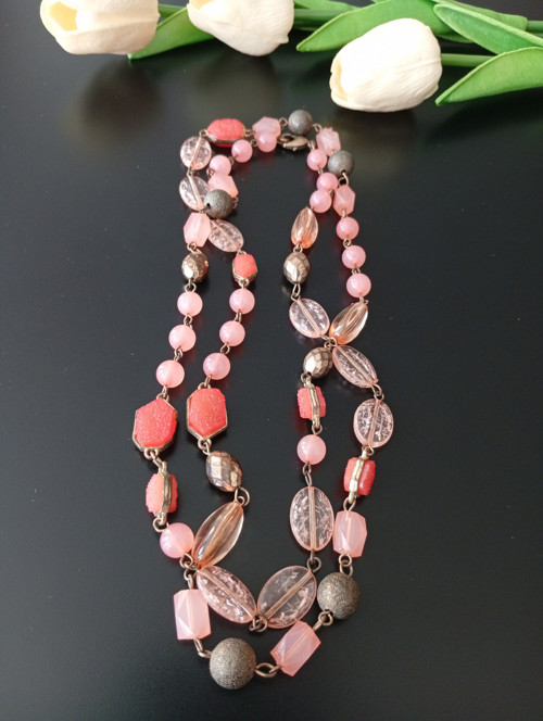 Krásný vintage náhrdelník, barevné korálky