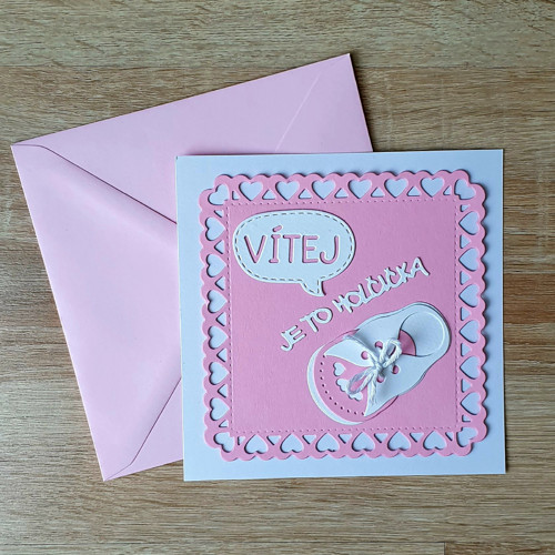 Blahopřání s obálkou narození miminka (Vítej, je )