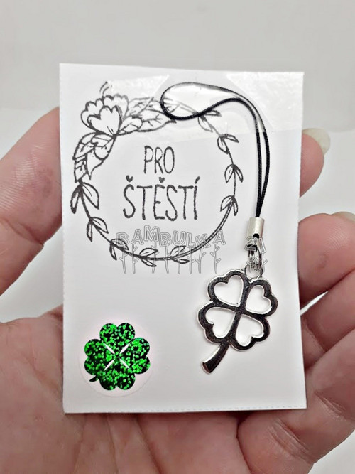 Čtyřlístek PRO ŠTĚSTÍ s dárkovou kartičkou