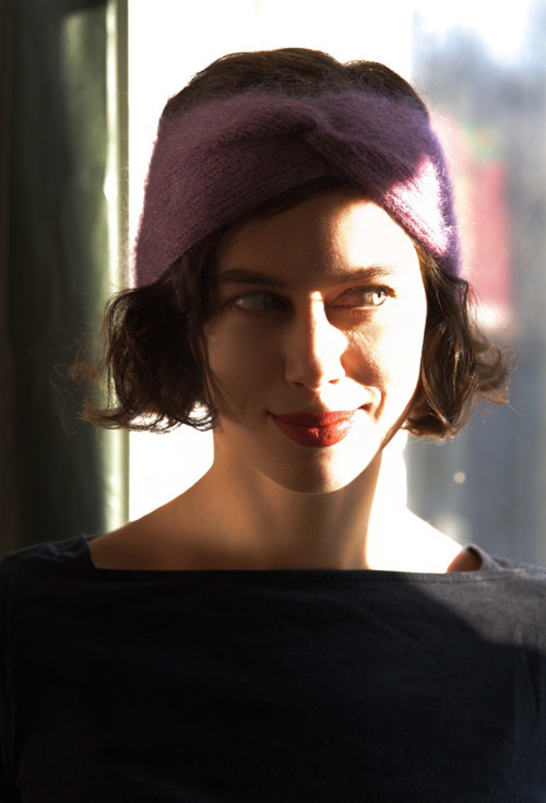 Mohérová čelenka – lila fialová