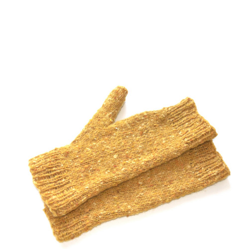 Bezprstové rukavice - merino vlna ,barva kukuřice