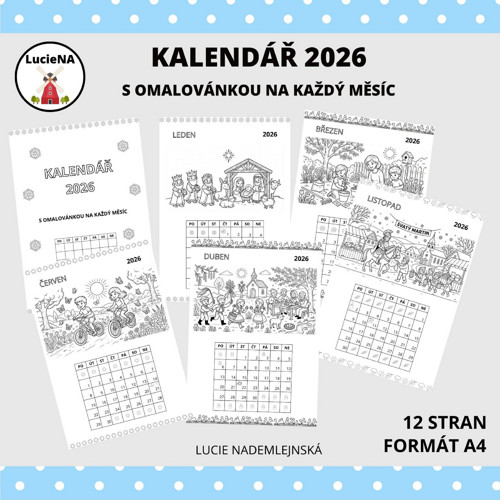 Kalendář S Omalovánkou 2026
