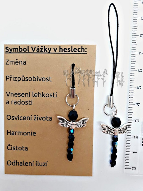 Vážka - přívěsek na klíče, kabelku, peněženku, ...
