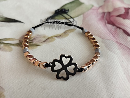 Náramek Shamballa, čtyřlístek z nerezové oceli, 2.