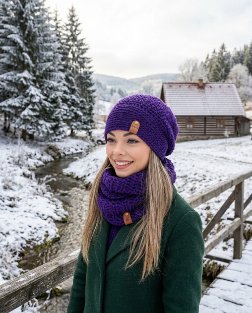 Čepice a nákrčník / alpaka-merino 2699