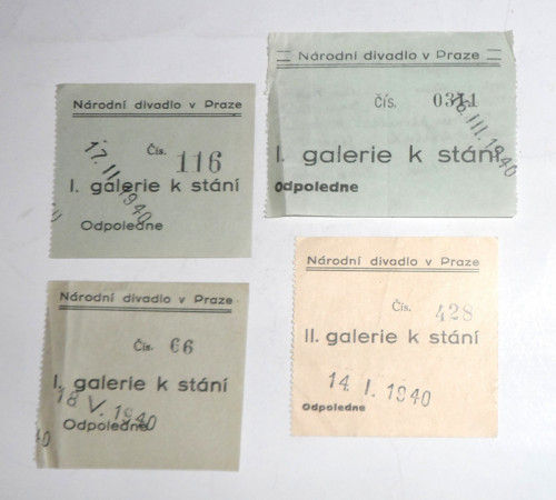 4x VSTUPENKA • Národní divadlo, Praha 1940
