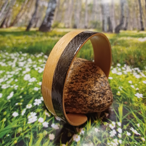 Dřevěný intarzovaný náramek - limba, limba moř.