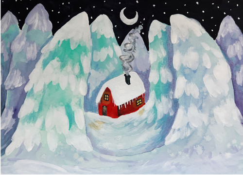 Originál ilustrácia Tichá noc