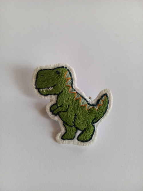 Vyšívaná brož - tyranosaurus