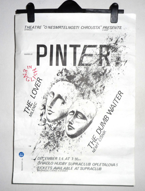 PLAKÁT • Harold Pinter / Divadlo hudby, rok 1990