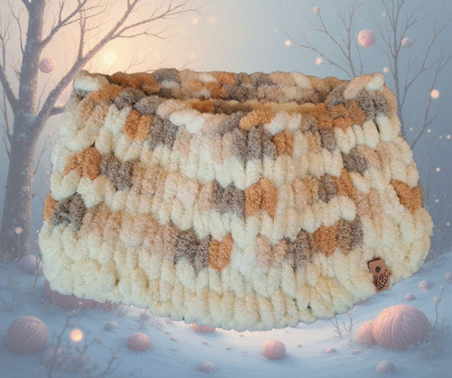 Puffy nákrčník - hnědá, šedá, béžová, vanilková