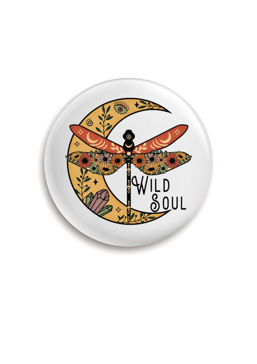 Placka (odznak, button) - Moon&Dragonfly&Wild Soul
