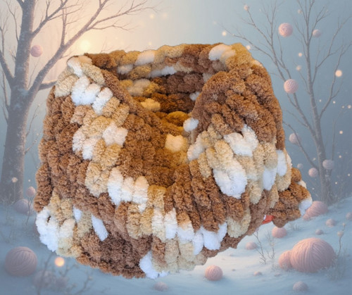 Puffy nákrčník - odstíny hnědé
