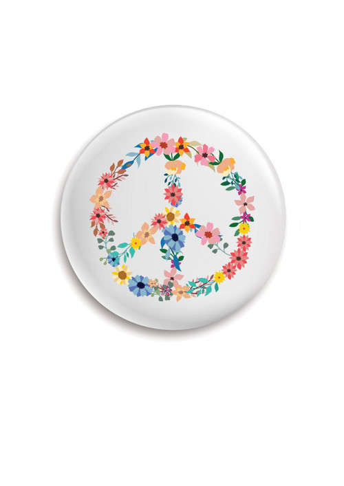 Placka (odznak, button) - Floral peace