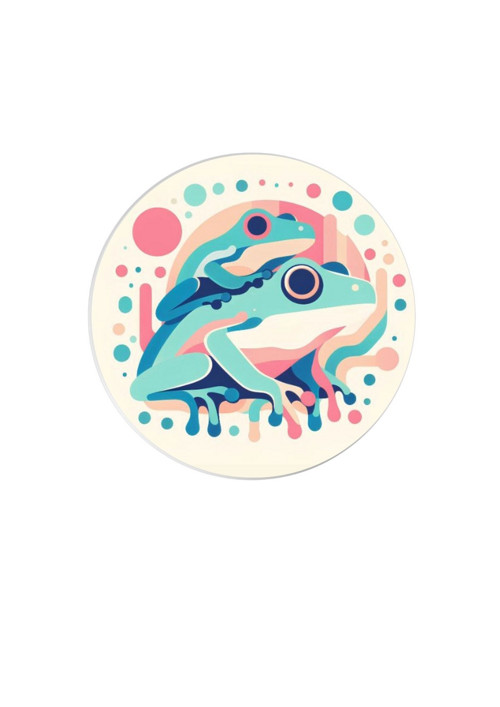 Placka (odznak, button) - Colorful frogs