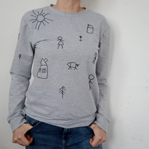 Mikina,různé barvy, ruční výšivka,vel.XS-XL