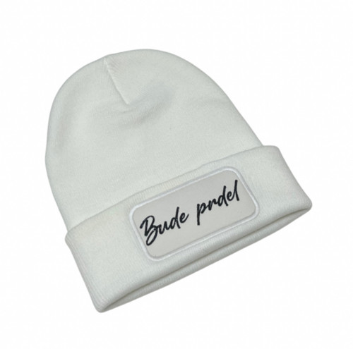 Čepice “Bude prdel” bílá