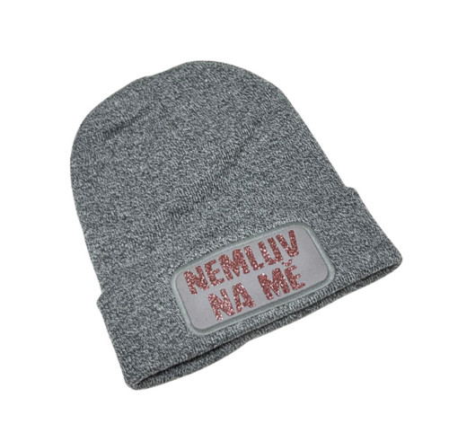 Čepice “Nemluv na mě” šedý melír