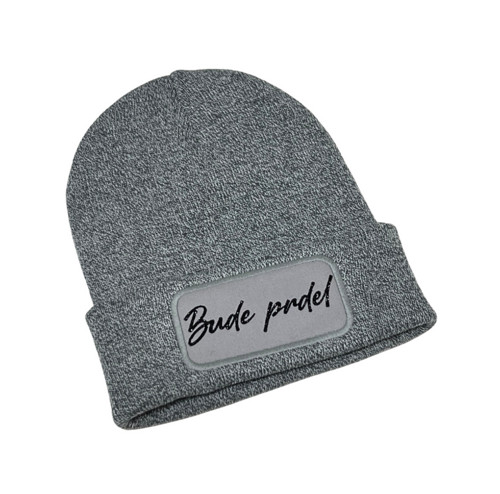 Čepice “Bude prdel” šedý melír