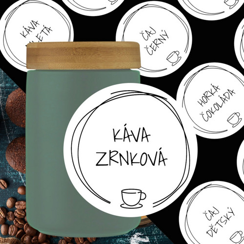 12 etiket na NÁPOJE bílé