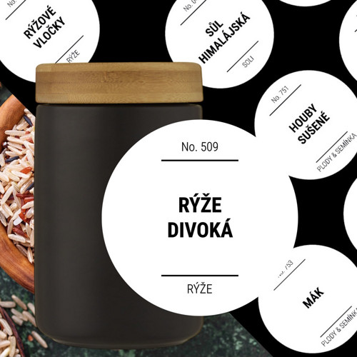 36 etiket na potraviny sada C bílé