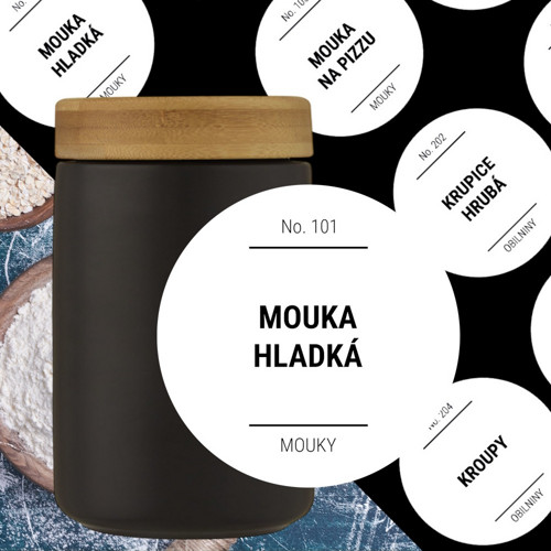 36 etiket na potraviny sada A bílé