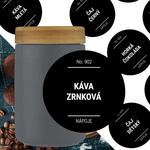 12 etiket na NÁPOJE černé