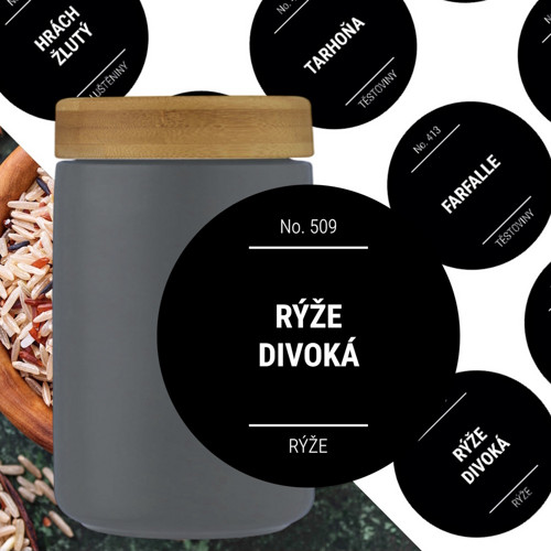 36 etiket na potraviny sada C černé