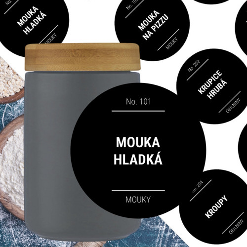 36 etiket na potraviny sada A černé