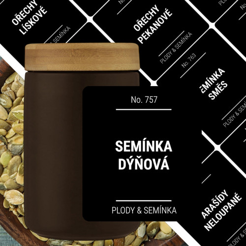 12 etiket na PLODY A SEMÍNKA černé