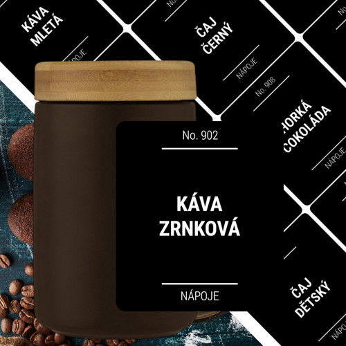 12 etiket na NÁPOJE černé
