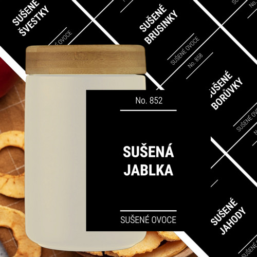 12 etiket na SUŠENÉ OVOCE černé