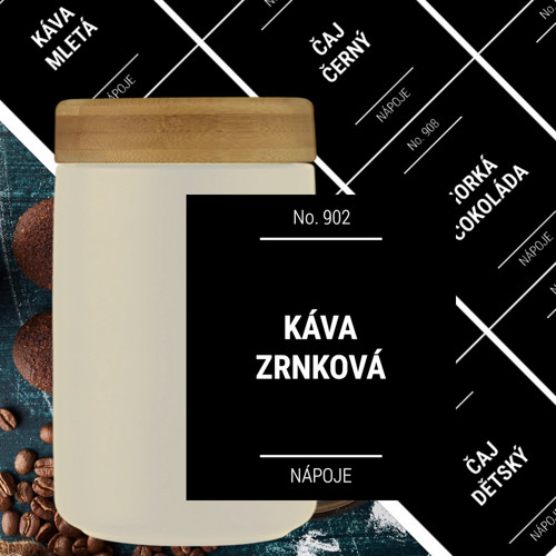 12 etiket na NÁPOJE černé
