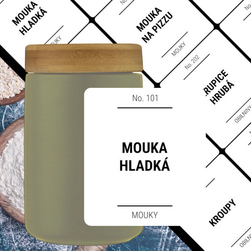 36 etiket na potraviny sada A bílé