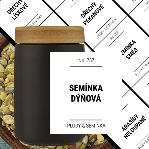 12 etiket na PLODY A SEMÍNKA bílá