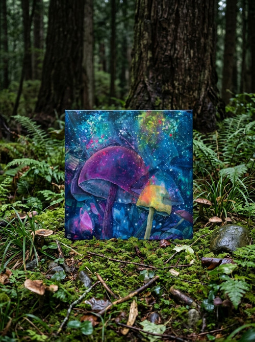 Magické houby / originální obraz - 50x50cm