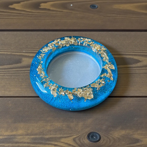Donut tyrkysový - svícen