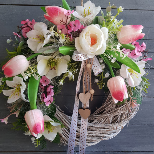 Něžný věnec s tulipány 2 SLEVA z 519kč