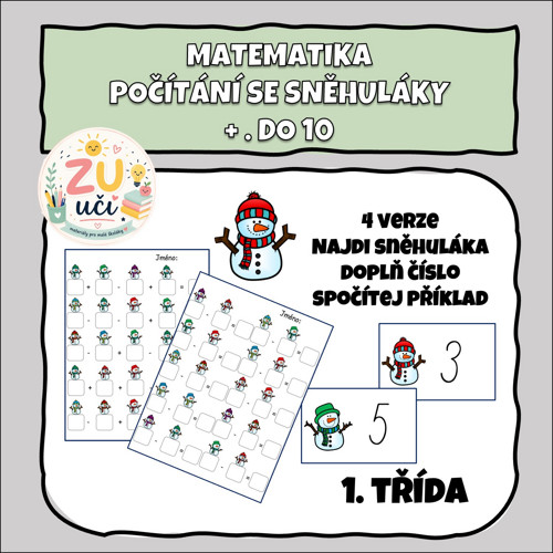 Počítání se sněhuláky + - do 10