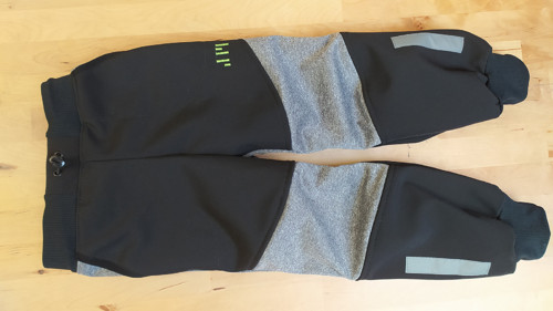 Softshellové kalhoty 98-104 černé se šedým melírem