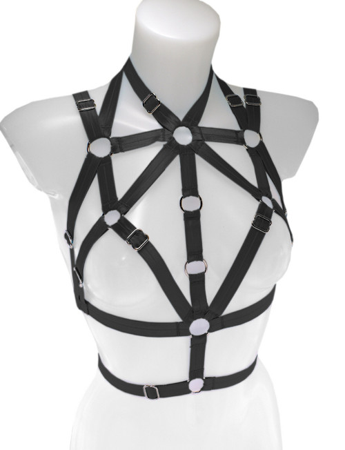 Harness nastavitelný černý dámský top burlesque