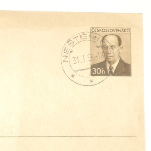Korespondenční LÍSTEK, dopisnice 0,30 Kčs, 1958