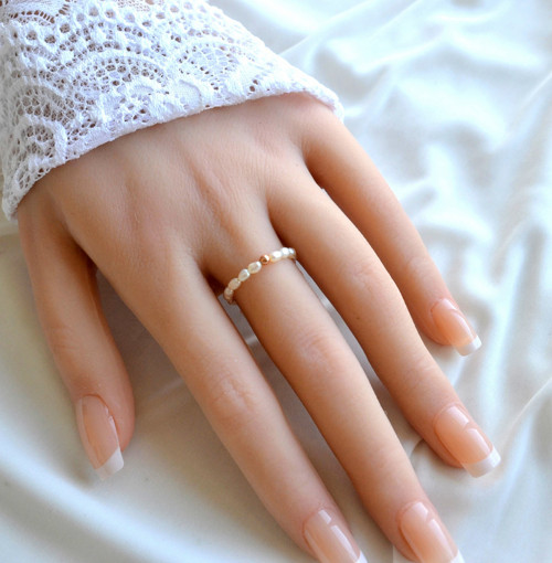 ŘÍČNÍ PERLY MINI*0.18-0.2*Ag rose gold*prsten