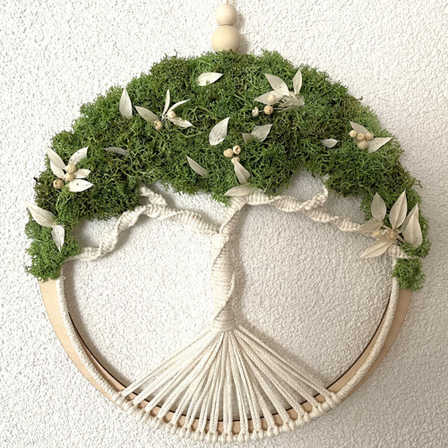 Andělský mechový Macrame strom života