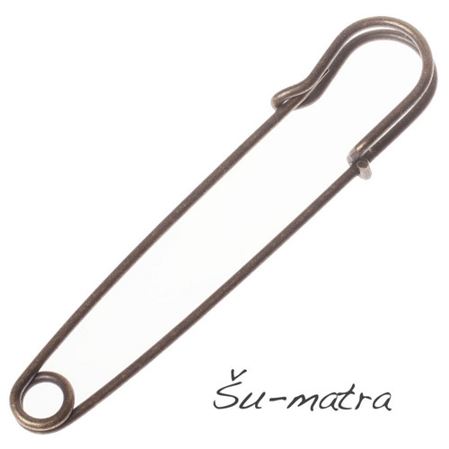 Ozdobný spínací špendlík, 70x16 mm, 2ks