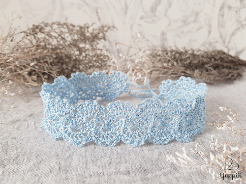 Nebeský krajkový choker #2, délka vzoru 33 cm