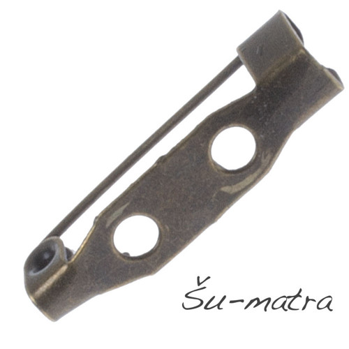 Brožový můstek starozlatý, 20x5 mm, (20 ks)