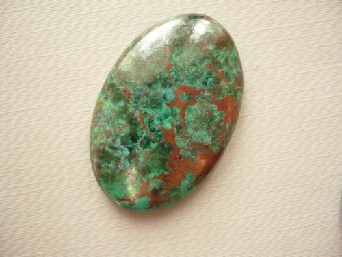Kabošon - chrysokol 43 mm, č.3f